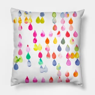 Colorful Rainbow Raindrops Pillow