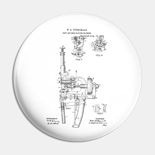 Boot and Shoe Nailing Machine Vintage Patent Hand Drawing Funny Novelty Pin