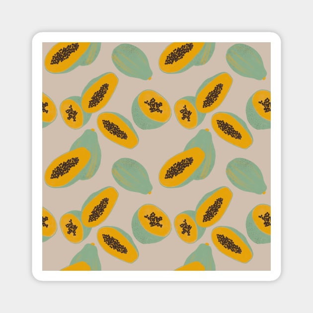 Papaya pattern Magnet by RosanneCreates