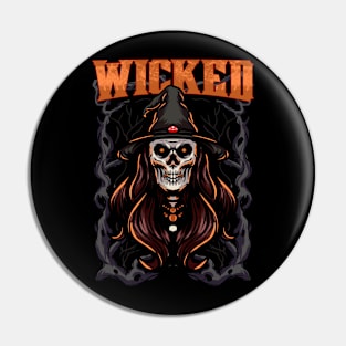 Wicked skull witch Pin