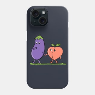 Eggplant and peach Phone Case