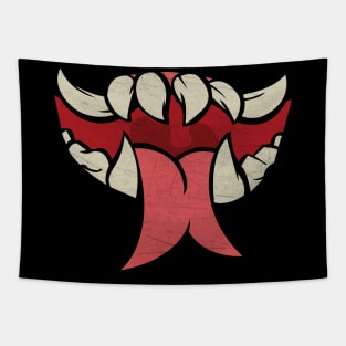 Badass Monster Mouth With Snake Tongue Tapestry
