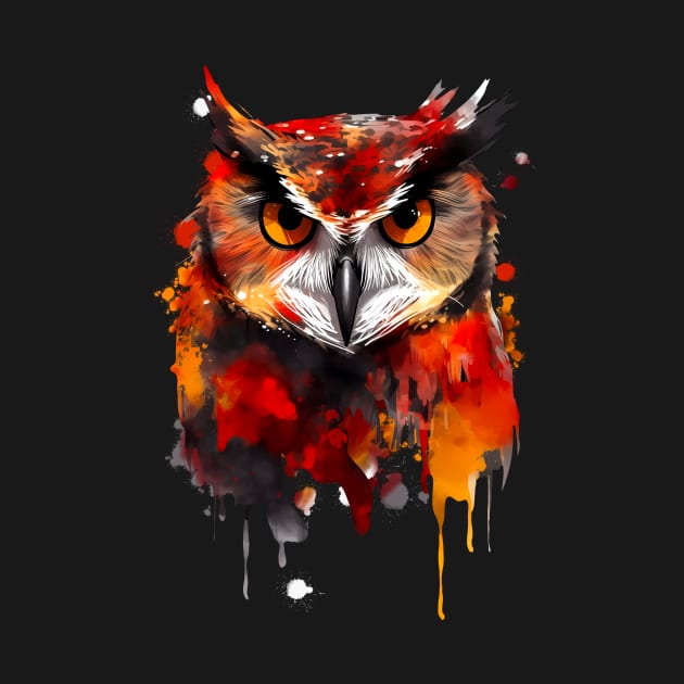 Owl paint splatter by NemfisArt