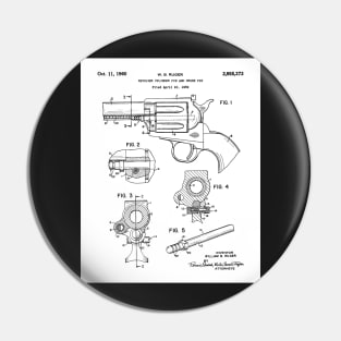 Ruger Revolver Patent - Gun Enthusiast Firearms Art - White Pin