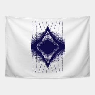 Shibori , Ikat , Blue And White Diamond Tapestry