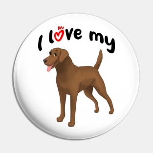 I Love My Chesapeake Bay Retriever Dog Pin