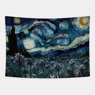 Enchanted Flower Garden Night: Agapanthus Starry Floral Tapestry