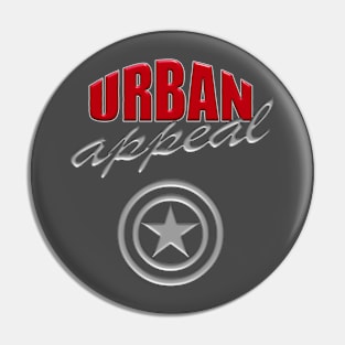 Urban Appeal Red And Metallic Silver Logo-Style Design Pin