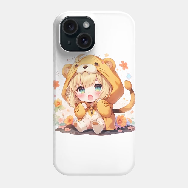 chibi saber lion outfit Phone Case by WabiSabi Wonders