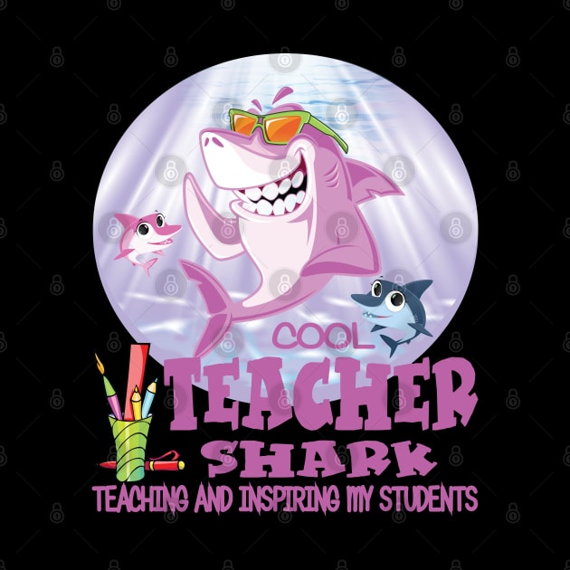 Cool Teacher Shark T shirt Gift Shark Teacher Shirts and Gift Ideas by Envision Styles