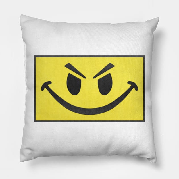 Evil Smiley Pillow by Mstiv