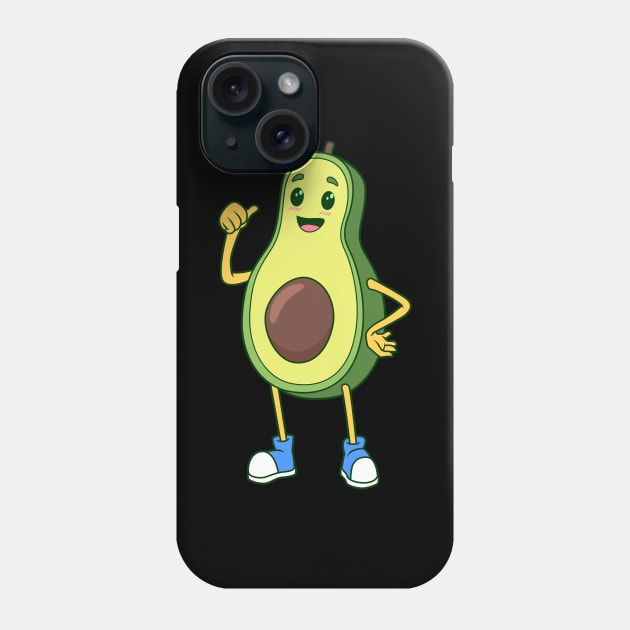 Cartoon Avocado Phone Case by Modern Medieval Design