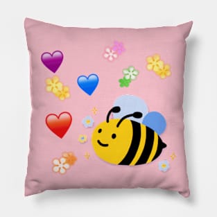 Happy bee and love Pillow