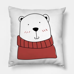 Cute handdrawn Icebear Pillow