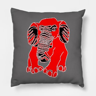 Elephant silhouette Siluet 3D 大象 elefant pixelart Pillow