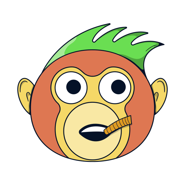 funny monkey cute colorful by perfunctory