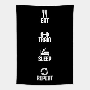 EAT, TRAIN, SLEEP, REPEAT - Gym Tapestry