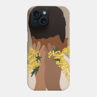 Black lives matter man with flowers Phone Case