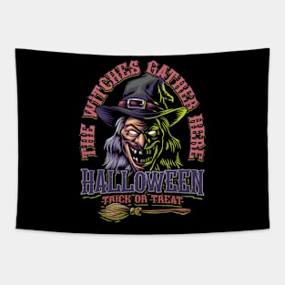 Halloween - Witch Illustration Tapestry