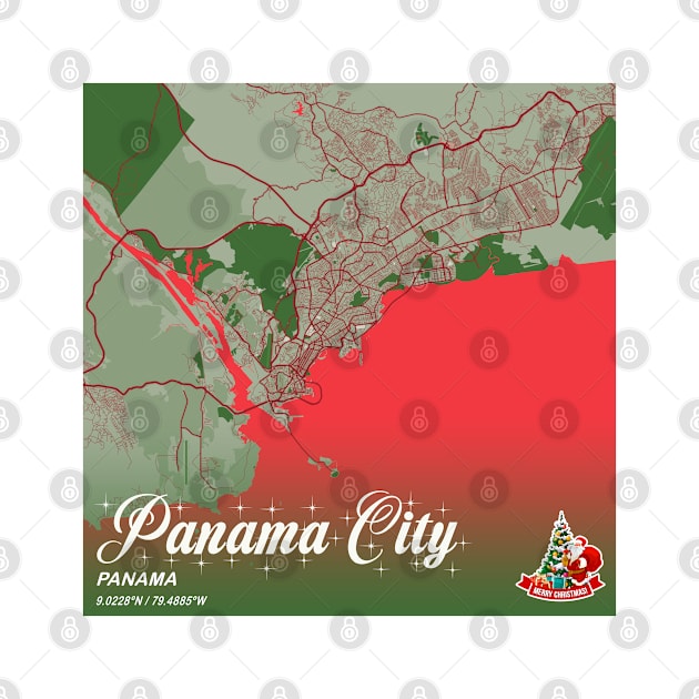 Panama City - Panama Chritmas Map by tienstencil