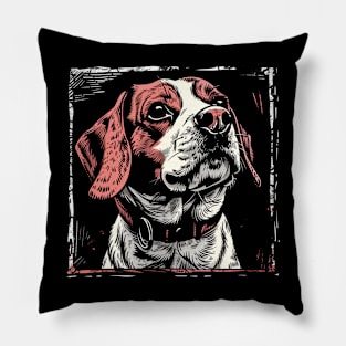 Retro Art Beagle Dog Lover Pillow