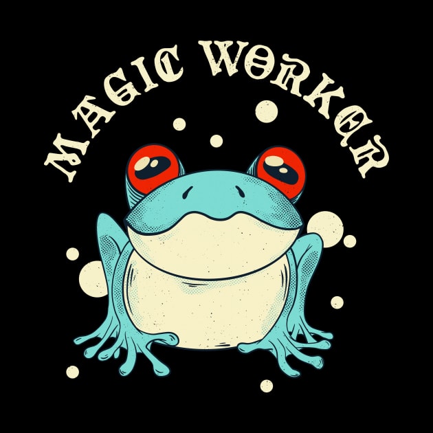 Magic Worker Frog Cottagecore Aesthetic by Foxxy Merch