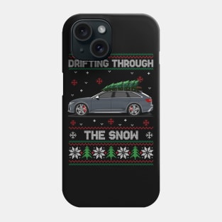 Funny Xmas Ugly Sweater - Drifting through the Snow - RS6 Car Phone Case