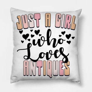 Just a Girl Who Loves Antiques Cute Pastel Colors Pillow