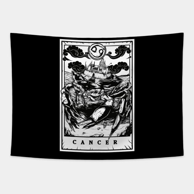 Cancer Zodiac Tarot Tapestry by Scottconnick