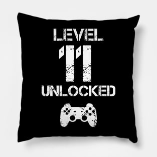 Level 11 Unlocked T-Shirt - 11th Birthday Gift Pillow