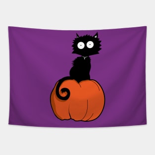 Pumpkin Kitty Meow Tapestry