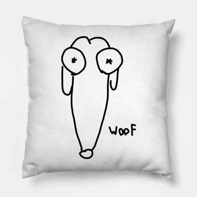 woof Pillow by the doodler