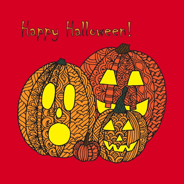 Happy Halloween Pumpkins by ColoringWithKristine