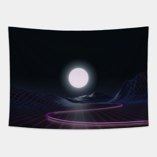 Neon Moonset Tapestry