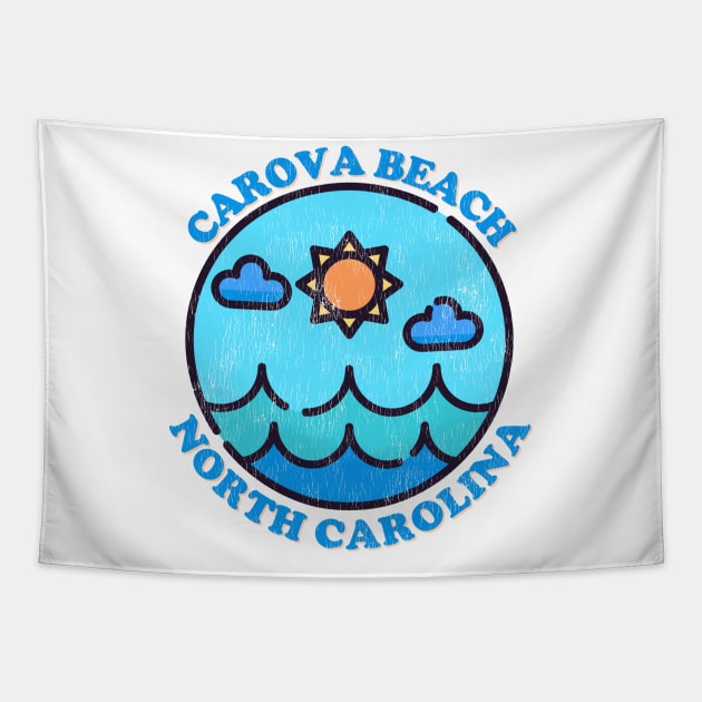 Carova Beach, NC Summertime Vacationing Ocean Skyline Tapestry by Contentarama