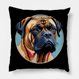 Bullmastiff Embroidered Patch Pillow