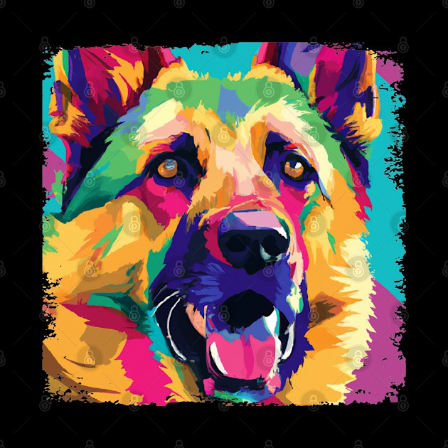 German Shepherd Dog Pop Art - Dog Lover Gifts by PawPopArt