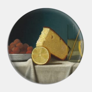 Still Life with Cake, Lemon, Strawberries and Glass by John Frederick Peto Pin