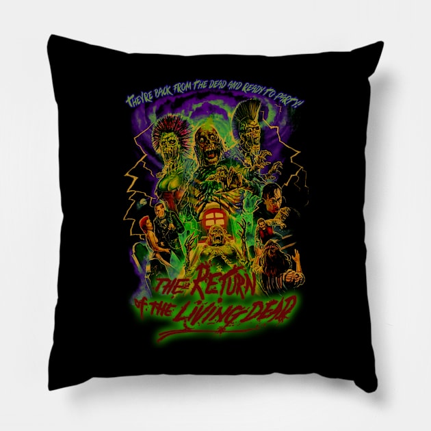 The Return Of The Living Dead, Vintage Horror. (Version 1) Pillow by The Dark Vestiary