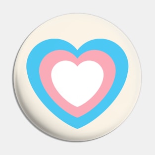 Transgender Flag Colors as Heart Pin