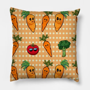 Cute Kawaii Vegetables Carrot Tomato Broccoli Pillow