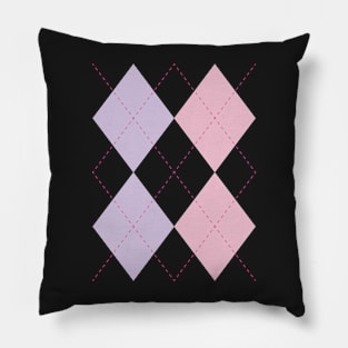 pink + purple argyle Pillow