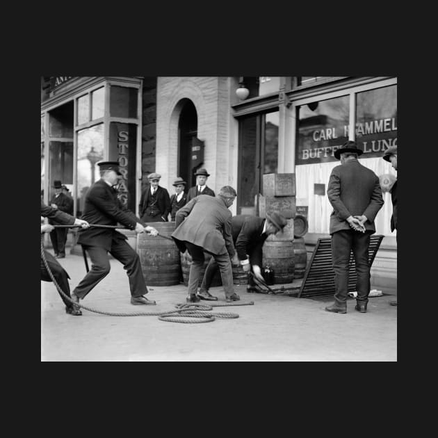 Police Seizing Bootleg Liquor, 1923. Vintage Photo by historyphoto