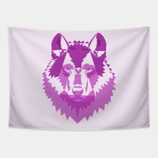 Geometric Pink Wolf Tapestry