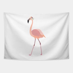 Floral Pink Flamingo Tapestry