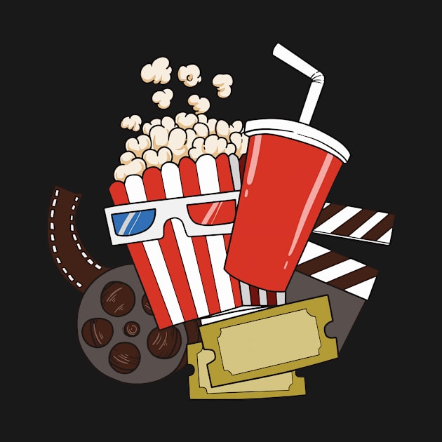 Filmmakers, Cinema and Film Fans Popcorn Design by Luxara