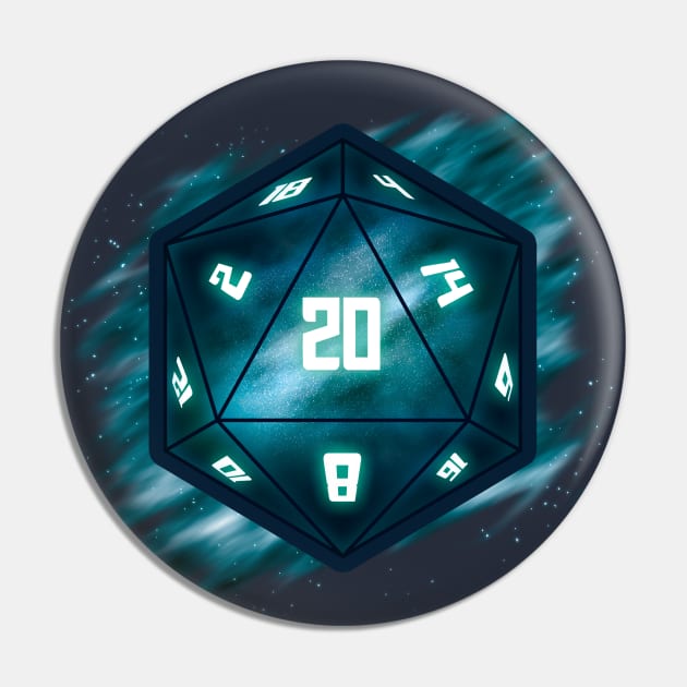 D20 - Galaxy Pin by patrickkingart