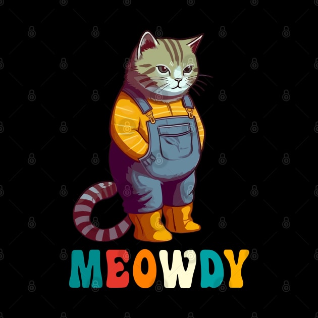 Funny Cat Farmer Meme Meow Howdy Meowdy by KsuAnn