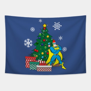 Bananaman Around The Christmas Tree Tapestry