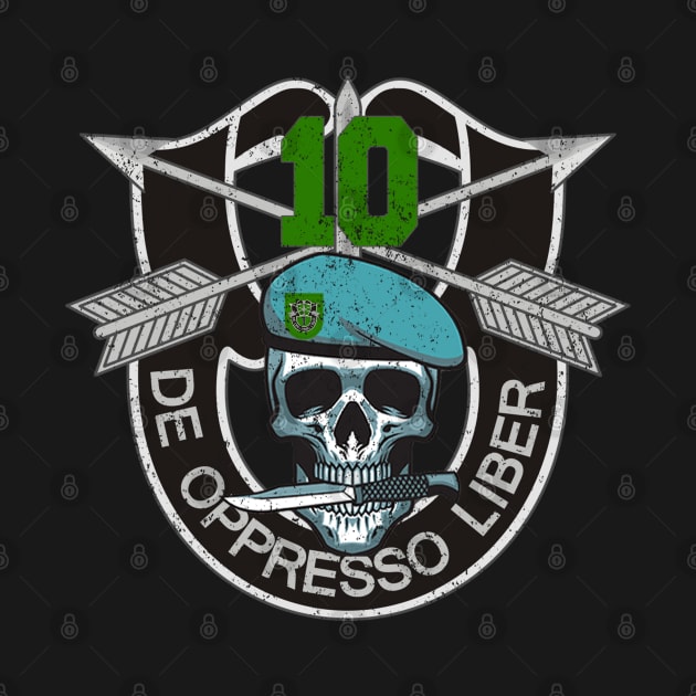 Proud US Army 10th Special Forces Group Skull De Oppresso Liber SFG - Gift for Veterans Day 4th of July or Patriotic Memorial Day by Oscar N Sims